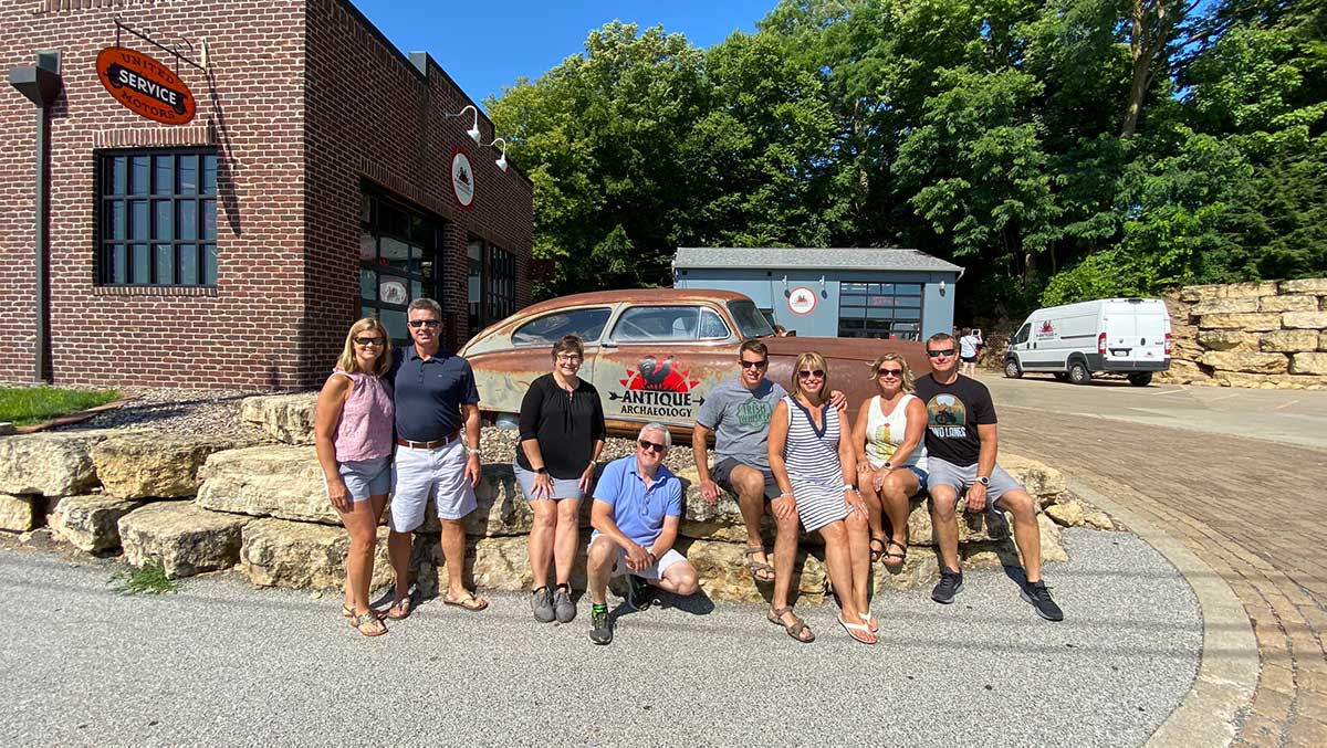 group picture in front of Antique Archaeology