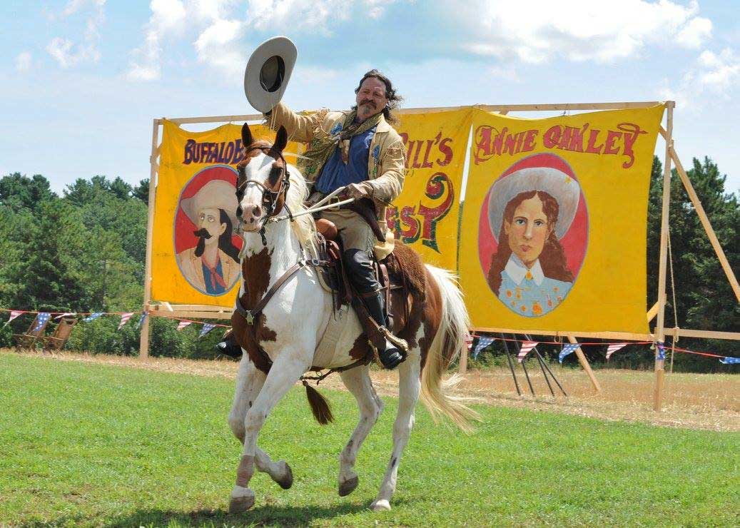 Buffalo Bill on his horse at the Wild West Show
