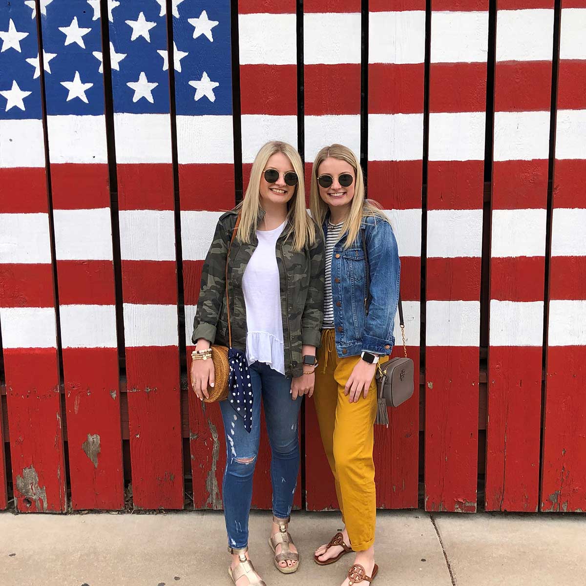 Two women enjoying a day visiting LeClaire, IA
